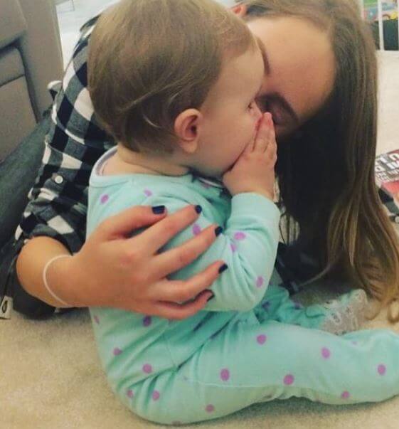 Alana Bilic with her half-brother.
